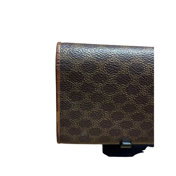 Celine Macadam Monogram Long Wallet Brown Coated Canvas Vintage COA - Picture 3 of 8